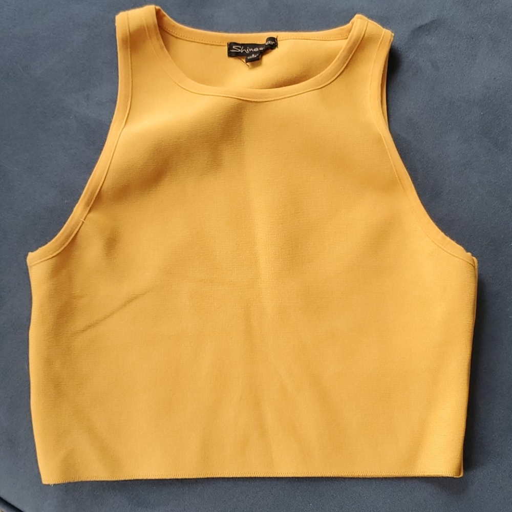 Mustard yellow crop top